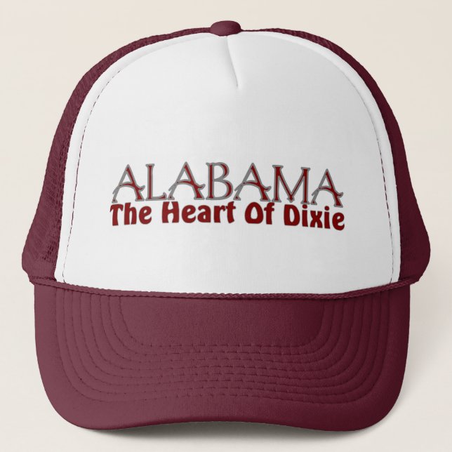 Alabama-Herz von Dixie Hüten Truckerkappe (Vorderseite)