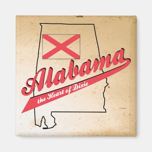 Alabama Herz von Dixie Magnet (Vorne)