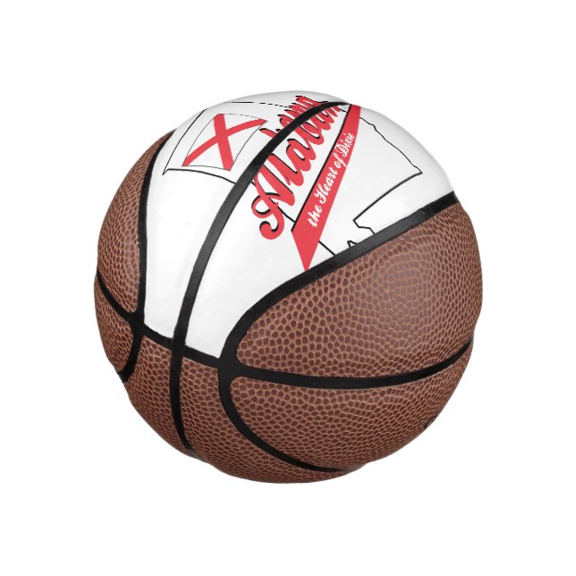 Alabama Herz von Dixie Mini Basketball (angewinkelt)