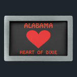 Alabama Herz von Dixie Rechteckige Gürtelschnalle<br><div class="desc">Alabamas Spitzname ist das Herz der Dixie.</div>