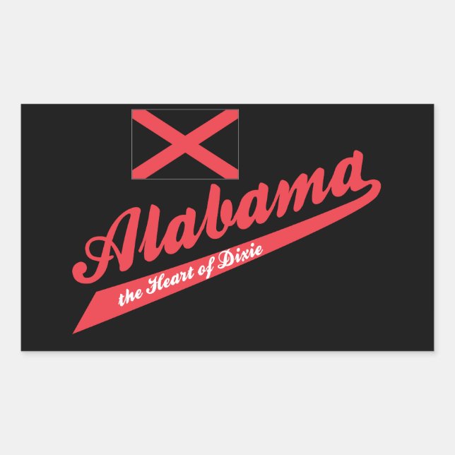 Alabama Herz von Dixie Rechteckiger Aufkleber (Vorderseite)