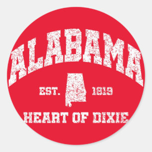 Alabama, Herz von Dixie Runder Aufkleber