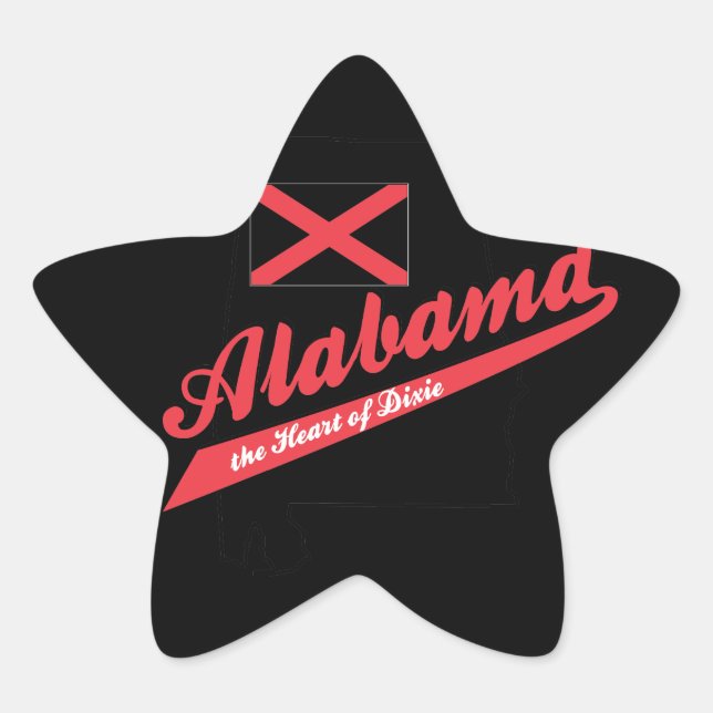 Alabama Herz von Dixie Stern-Aufkleber (Vorderseite)