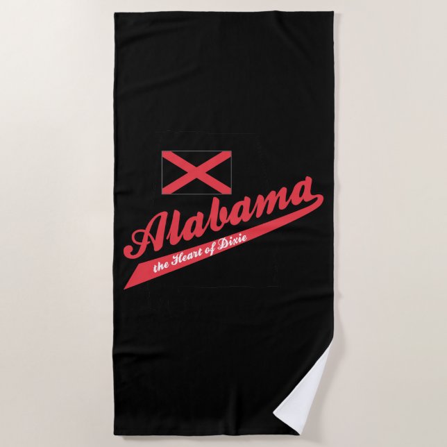 Alabama Herz von Dixie Strandtuch (Vorderseite)