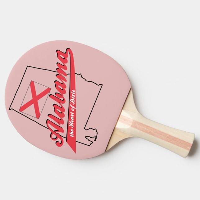 Alabama Herz von Dixie Tischtennis Schläger (Seitenansicht)