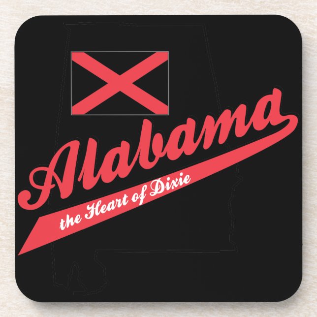 Alabama Herz von Dixie Untersetzer (Vorderseite)