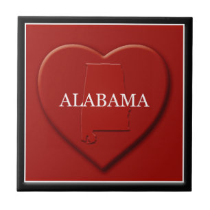 Alabama Herzkarte Fliese
