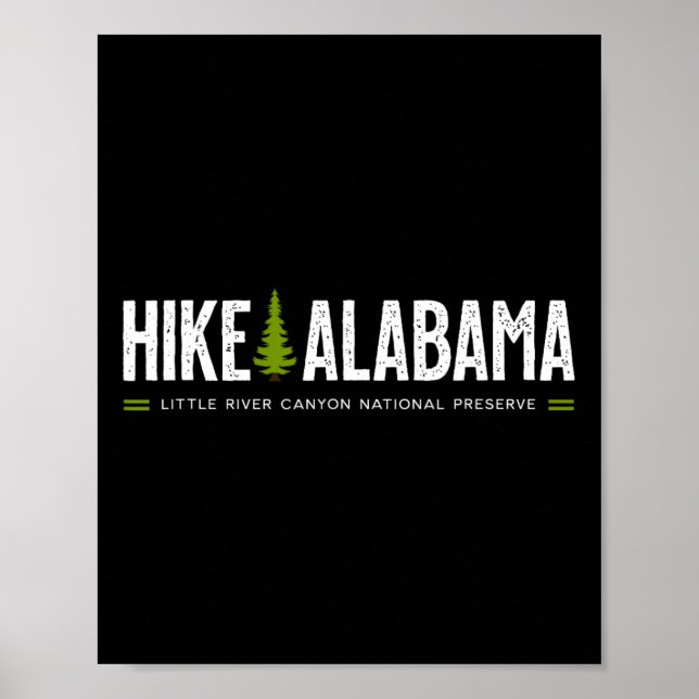 Alabama Hike Little River Canyon Tree Retro Graphi Poster (Vorne)