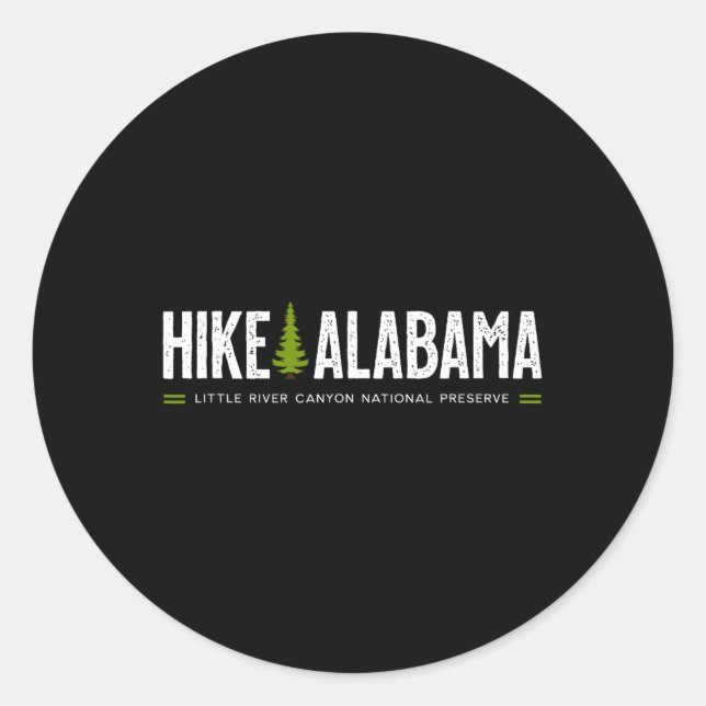 Alabama Hike Little River Canyon Tree Retro Graphi Runder Aufkleber (Vorderseite)