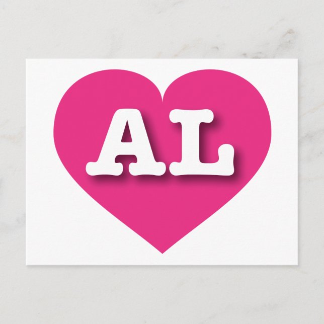Alabama Hot Pink Heart - I Liebe AL Postkarte (Vorderseite)