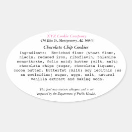 ALABAMA Hütte Law Label Zuhause Bäckerei Ovaler Aufkleber