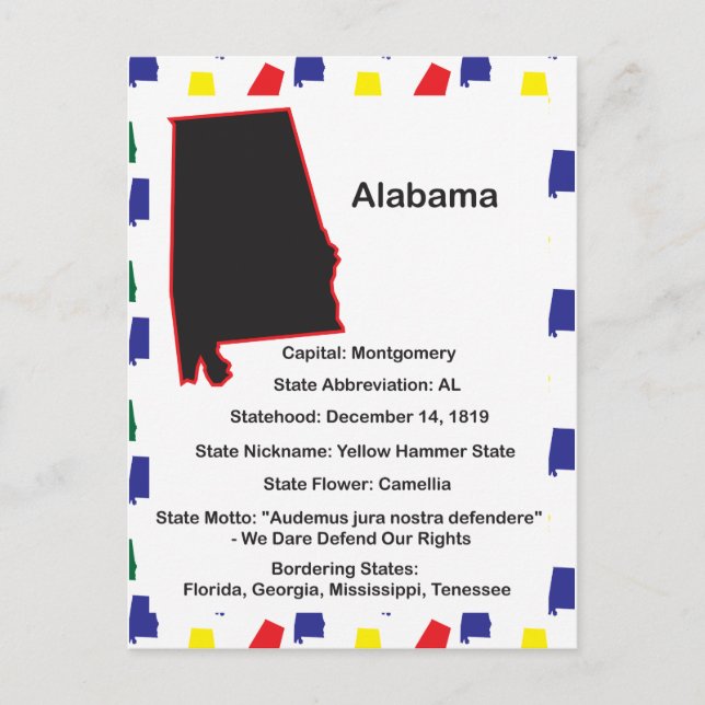 Alabama Information Bildung Postkarte (Vorderseite)