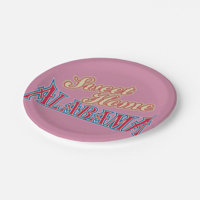 Alabama ist Zuhause Pappteller (Schrägansicht)