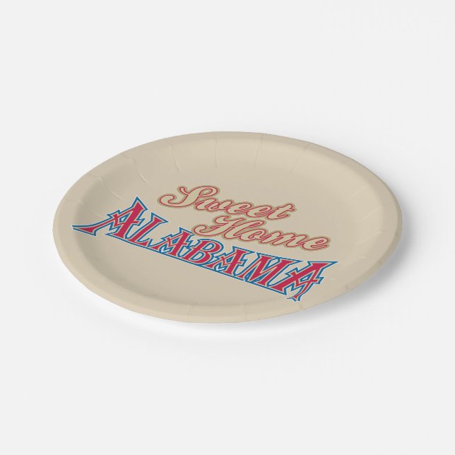 Alabama ist Zuhause Pappteller (Schrägansicht)