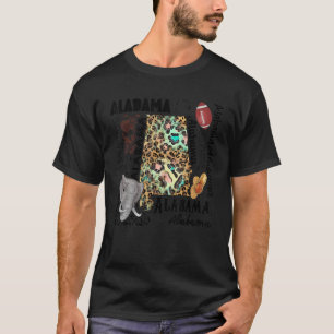 Alabama Karte, Leopard Flag Karte Souvenirs für Mä T-Shirt