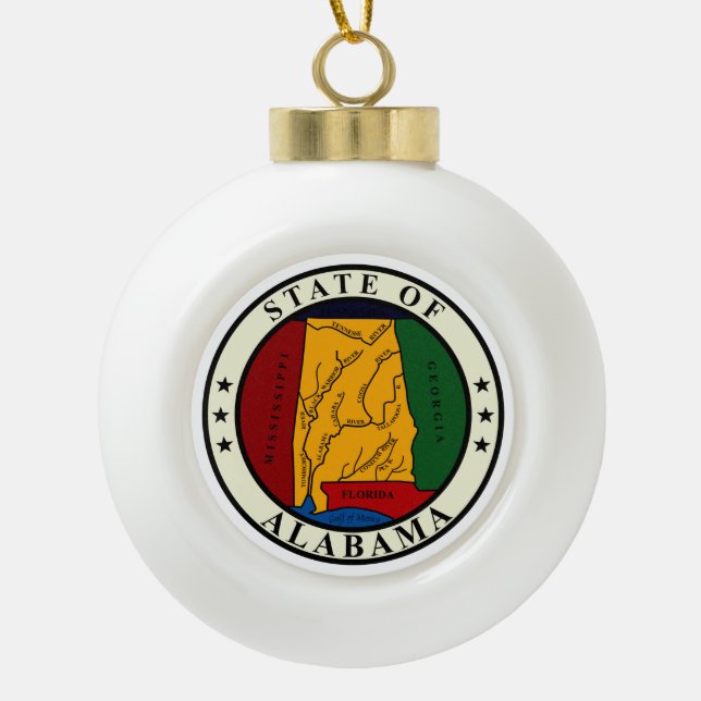 Alabama Keramik Kugel-Ornament (Vorderseite)