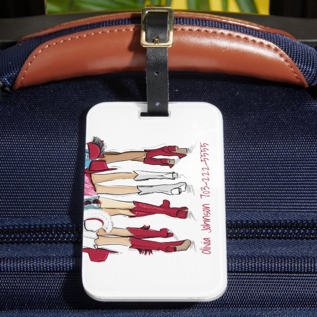 Alabama Ladys Cowboy Boots Crimson Fashion Custom Gepäckanhänger (Vorderseite Insitu 2)