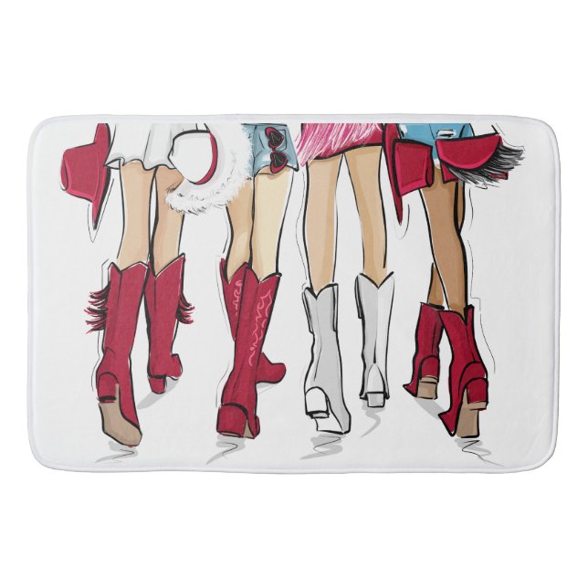 Alabama Ladys Fashion Cowboy Boot Red White Badematte (Vorderseite)