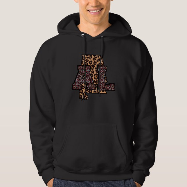 Alabama Leopard Print AL Pride Alabama Girl Cute S Hoodie (Vorderseite)