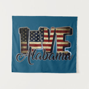 Alabama Liebe American Flag Star and Strips Wandteppich