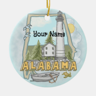 Alabama Lighthouse Keramik Ornament