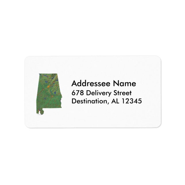 Alabama Map Address Label Adressaufkleber (Vorne)