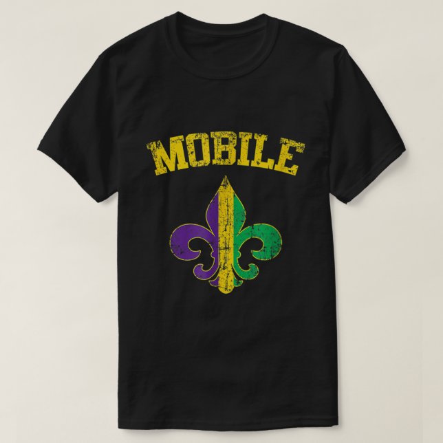 Alabama Mardi Gras Lilie Symbol T-Shirt (Design vorne)