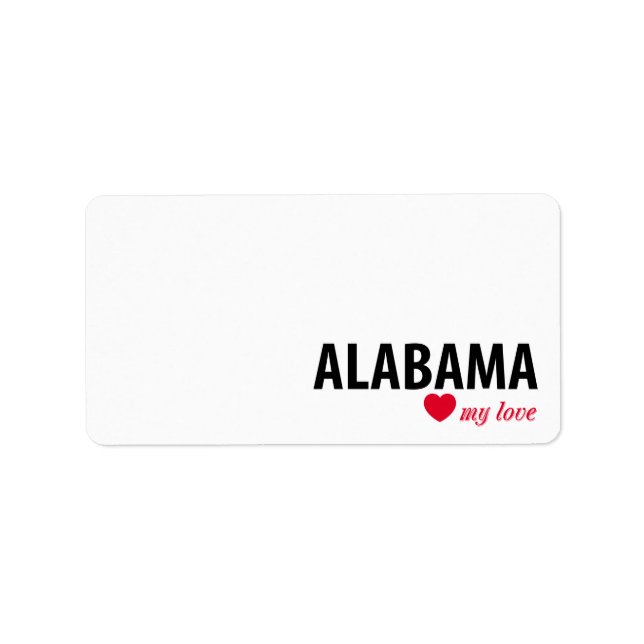 Alabama meine Liebe Adressaufkleber (Vorne)