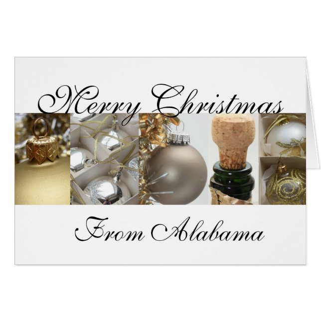 Alabama Merry Christmas Collage Card (Vorderseite (Horizontal))