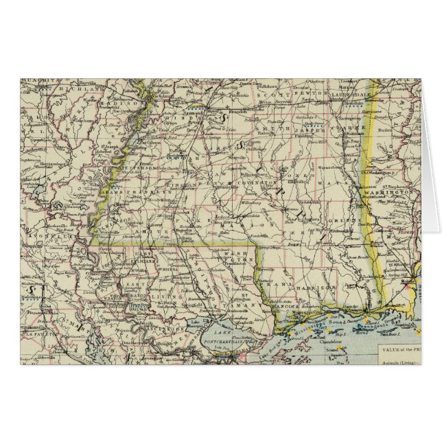 Alabama, Mississippi, Louisiana, Arkansas (Vorderseite (Horizontal))