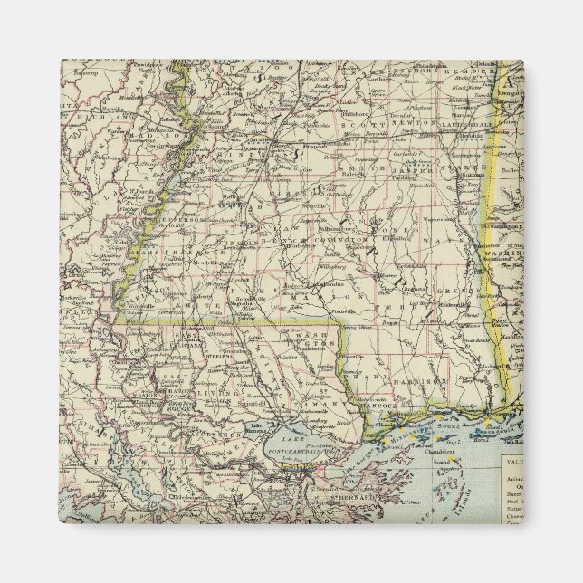 Alabama, Mississippi, Louisiana, Arkansas Magnet (Vorne)