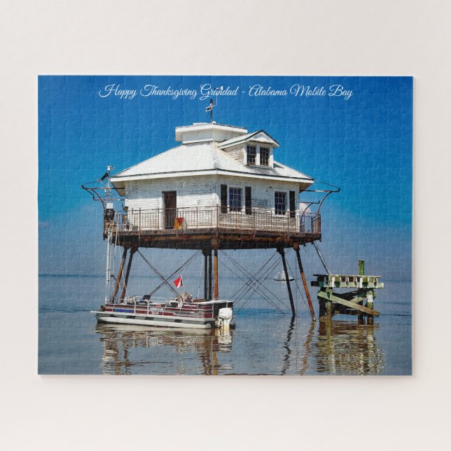 Alabama Mobile Bay Happy Thanksgiving Grandad Puzzle (Horizontal)