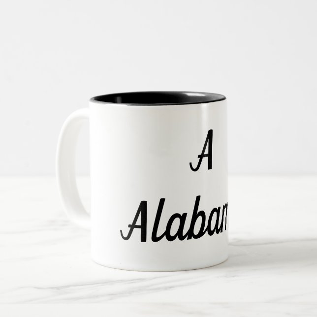 Alabama Monogram Zweifarbige Tasse (Vorderseite Links)