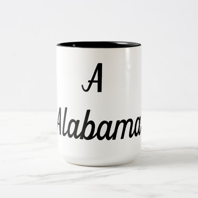 Alabama Monogram Zweifarbige Tasse (Mittel)