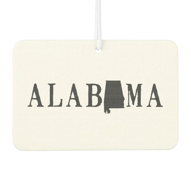 Alabama Name Staat Shaped Letter Autolufterfrischer (Vorderseite)