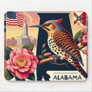 Alabama Northern Flicker Bird & Camellia Blume Mousepad