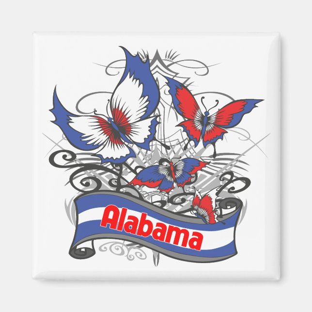 Alabama Patriotismus Butterfly Magnet (Vorne)