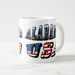 Alabama Picture und USA Flag Schriftart Jumbo-Tasse