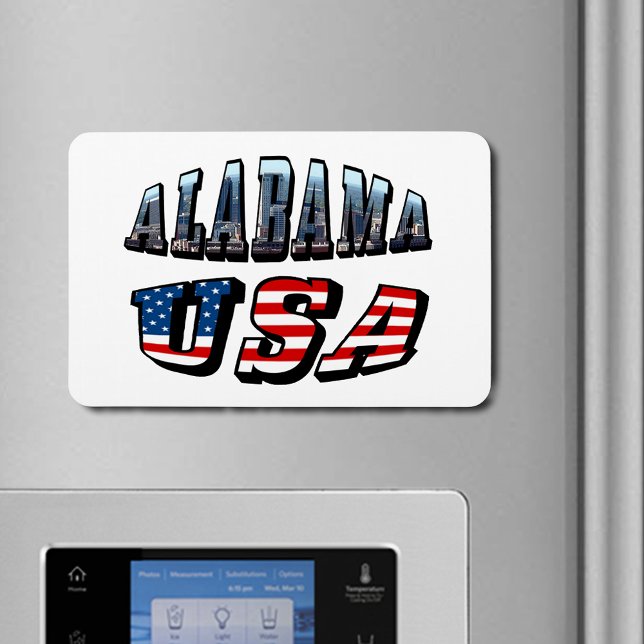 Alabama Picture und USA Flag Schriftart Magnet (Alabama Picture and USA Flag Font Flexible Magnet)