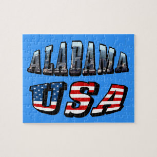 Alabama Picture und USA Flag Schriftart Puzzle