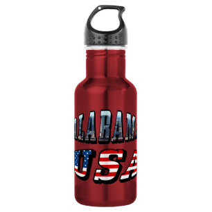 Alabama Picture und USA Flag Schriftart Trinkflasche