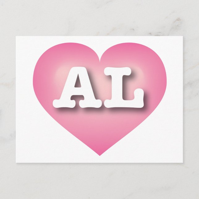 Alabama Pink Fade Heart - I Liebe AL Postkarte (Vorderseite)