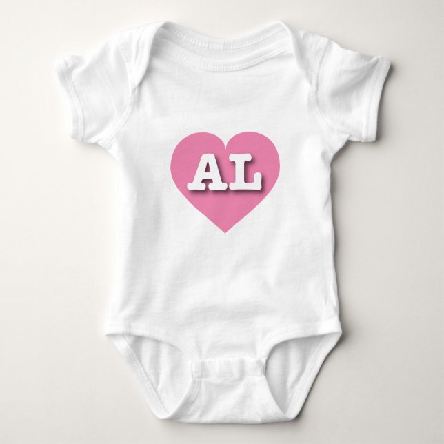 Alabama Pink Heart - I Liebe AL Baby Strampler (Vorderseite)