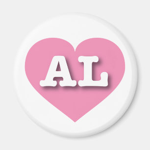 Alabama Pink Heart - I Liebe AL Magnet