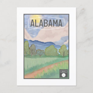 Alabama Postcard - Aquarellfarbendesign Postkarte
