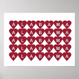 Alabama Pride Roter Herz Geschenk Poster