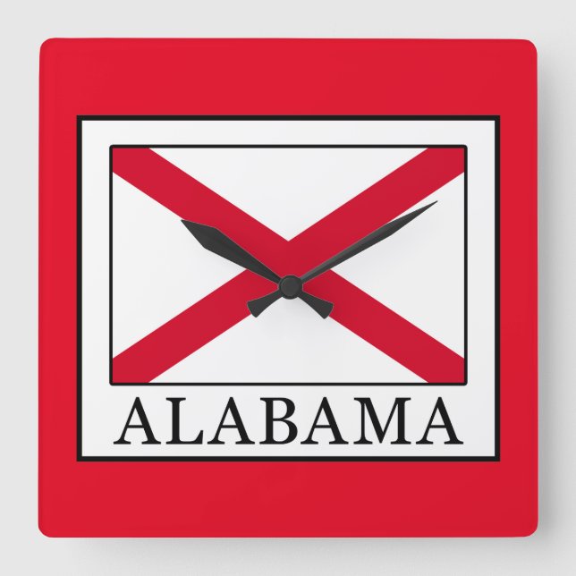 Alabama Quadratische Wanduhr (Vorderseite)