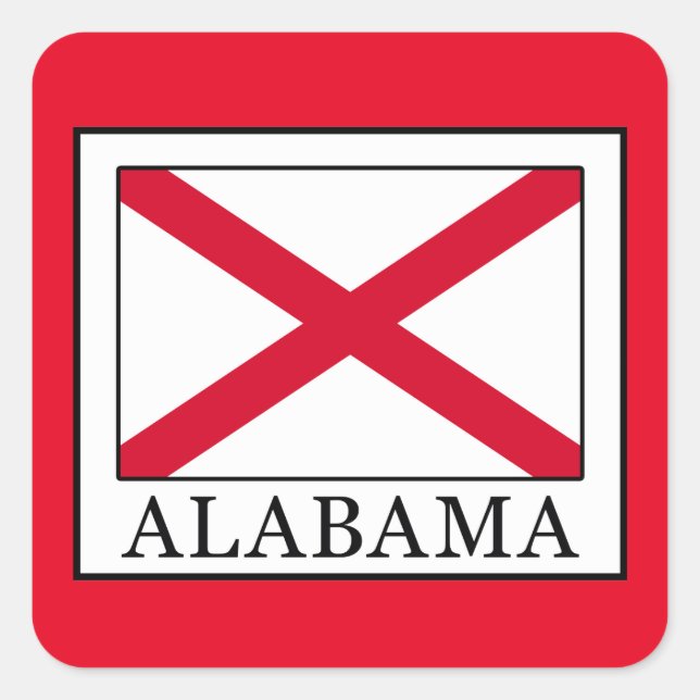 Alabama Quadratischer Aufkleber (Vorderseite)
