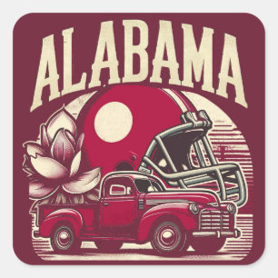 Alabama Quadratischer Aufkleber