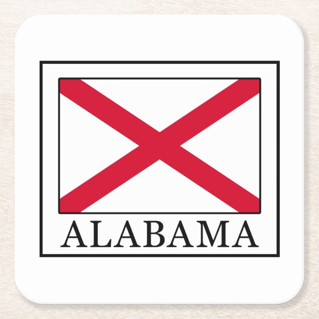 Alabama Rechteckiger Pappuntersetzer (Vorderseite)